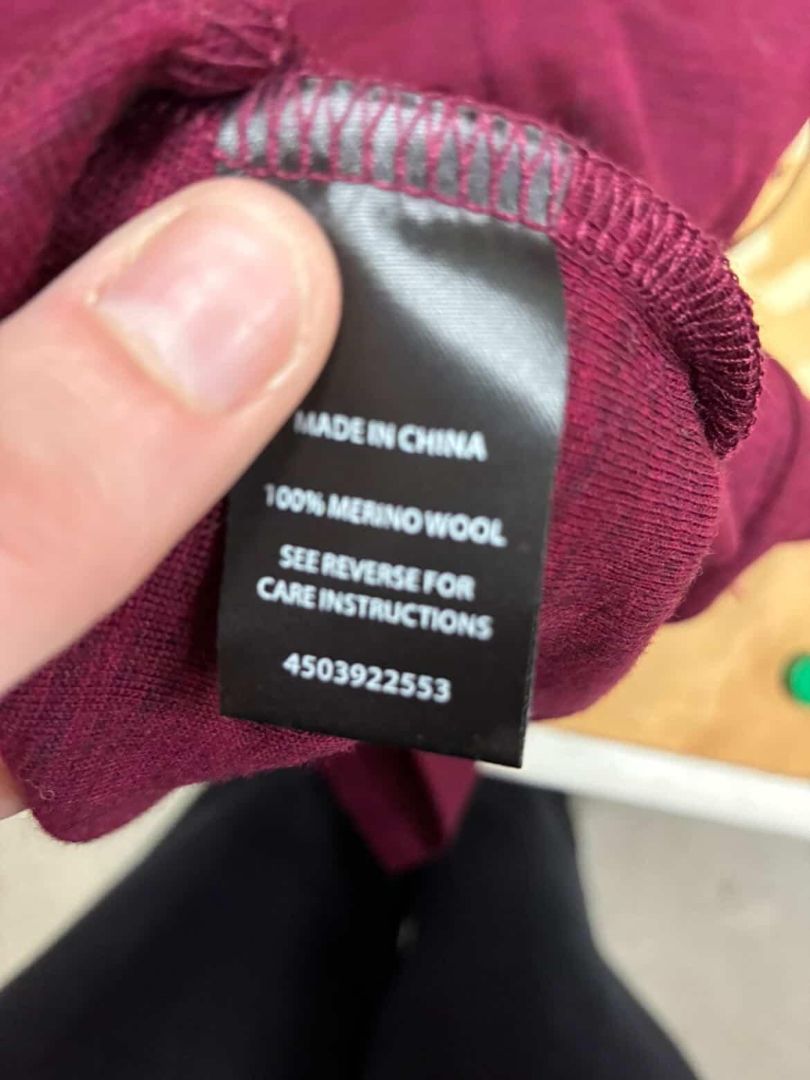 Red North south merino Cardigan, XS