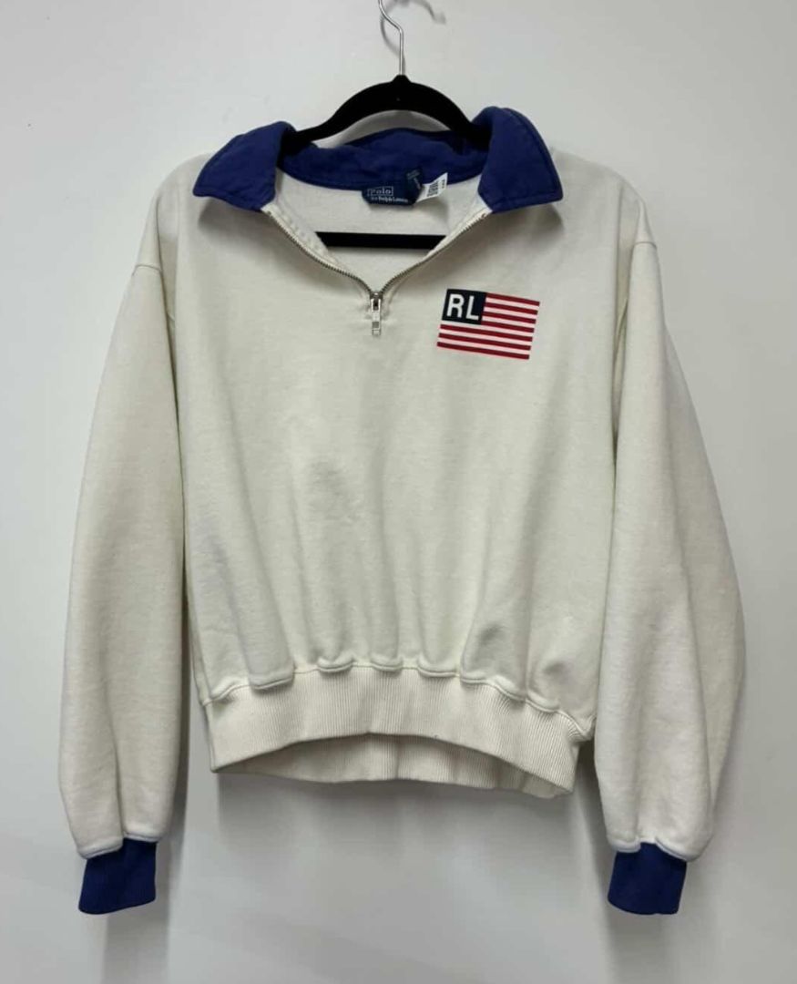 White and blue Ralph Lauren Jumper, M