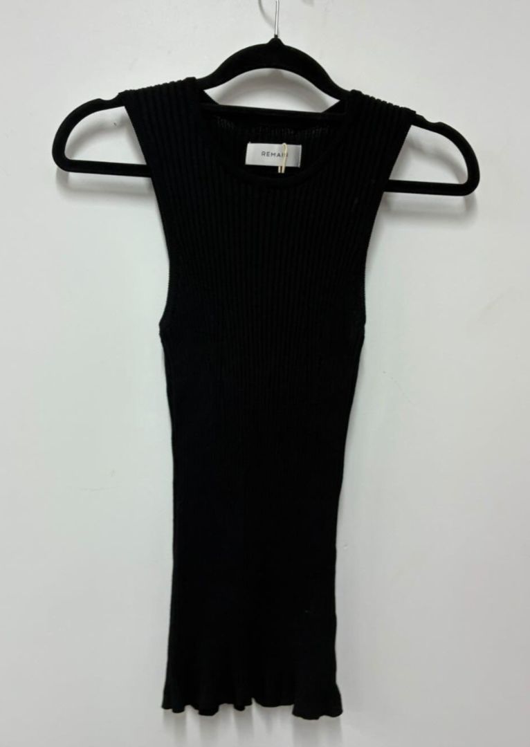 Black Remain ribbed tank, 12