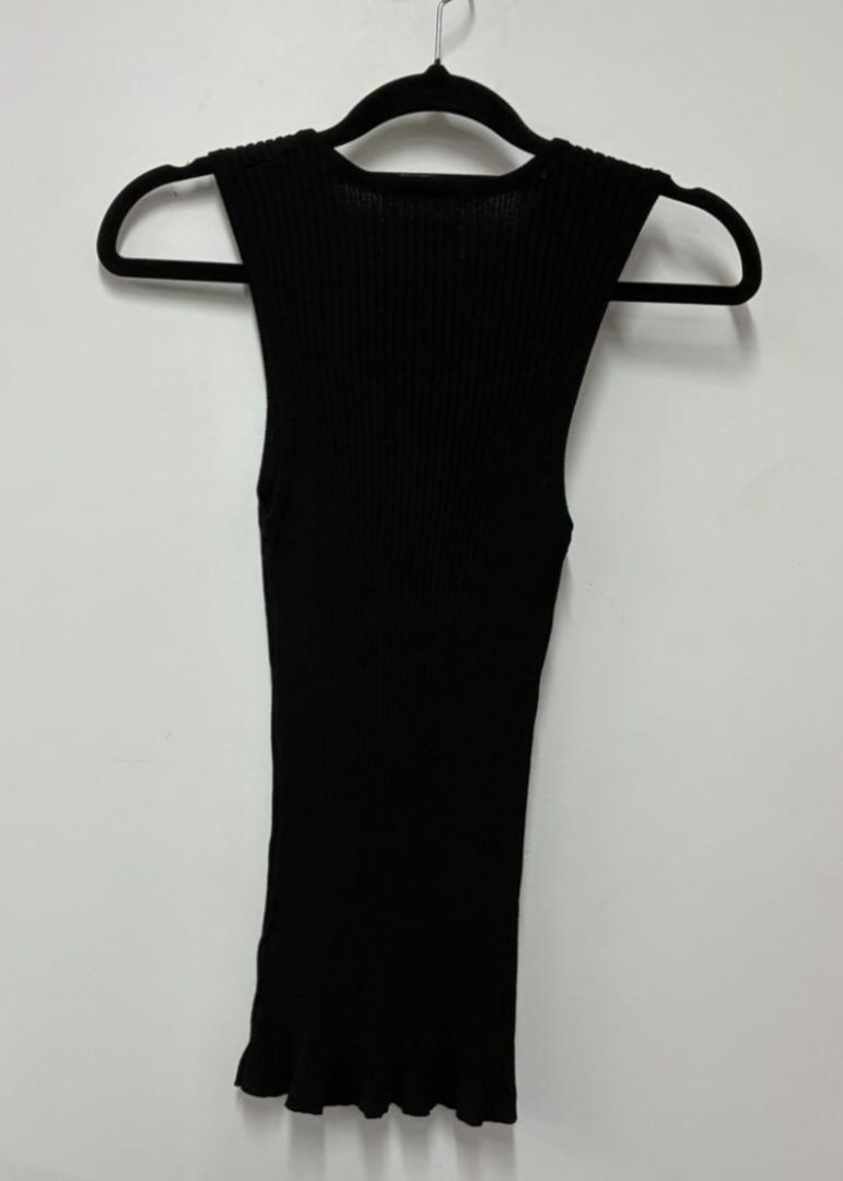 Black Remain ribbed tank, 12