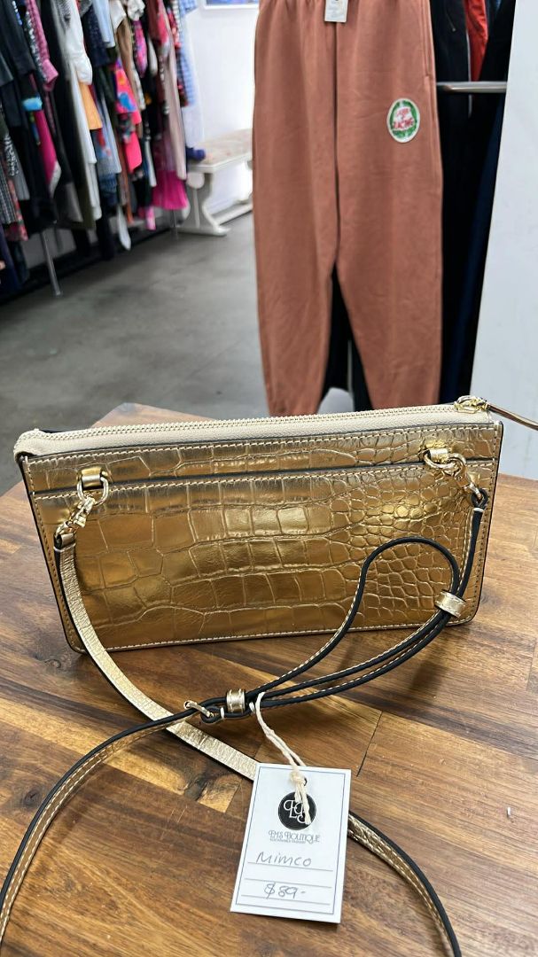 Gold Mimco Handbag