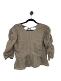 Brown and white Remain Short Sleeve Top, 14