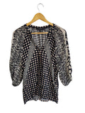 Black Verge Long Sleeve Top, XS