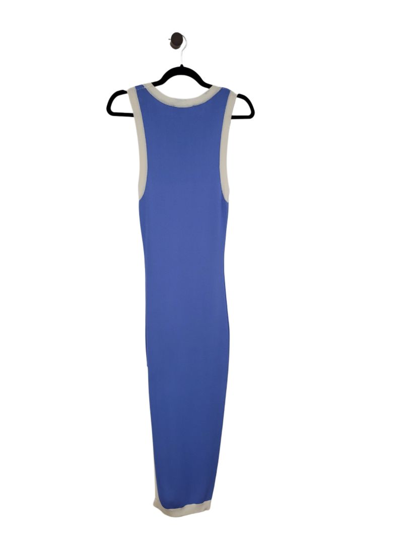 Blue and white ribbed Esmaee Knit midi dress, XS