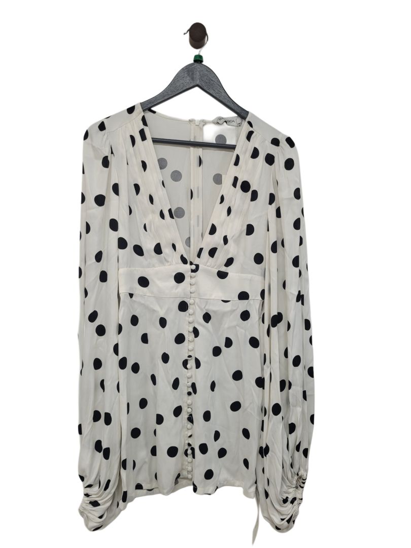 white,black rat & boa Dress, M