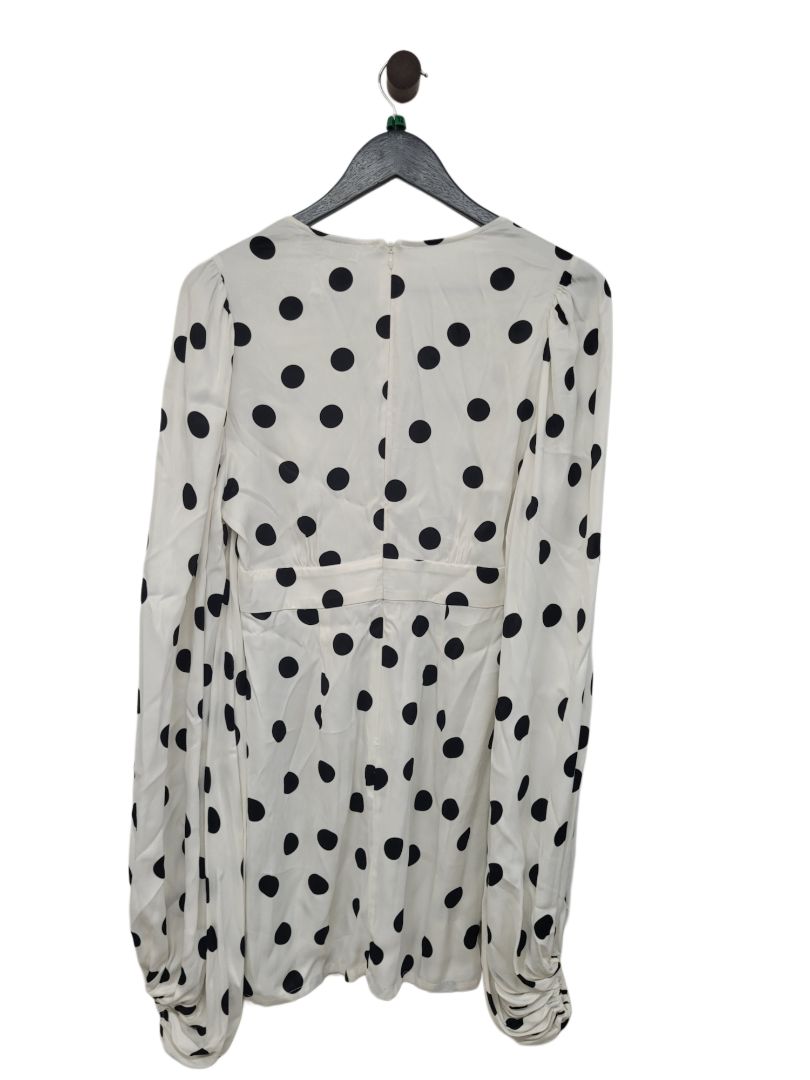 white,black rat & boa Dress, M