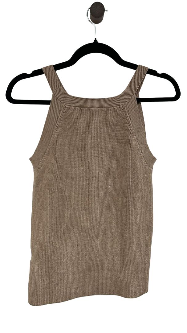 Brown Amaya Ribbed tank, S