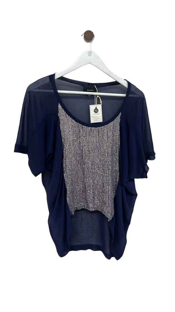 Blue silver Moochi Short Sleeve Top, 8