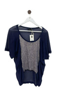Blue silver Moochi Short Sleeve Top, 8
