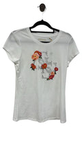 White Guess Short Sleeve Top, M