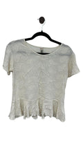 Cream Sylvester Short Sleeve Top, 8