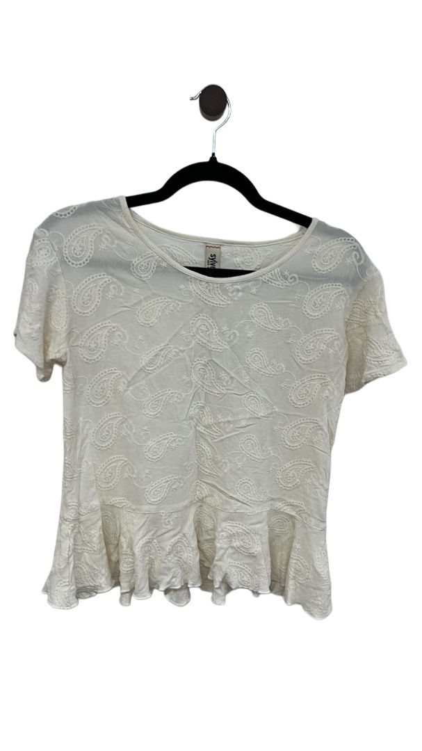 Cream Sylvester Short Sleeve Top, 8