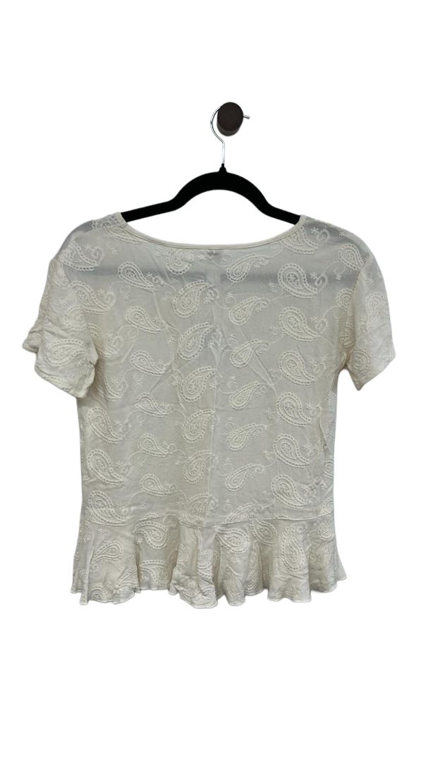 Cream Sylvester Short Sleeve Top, 8