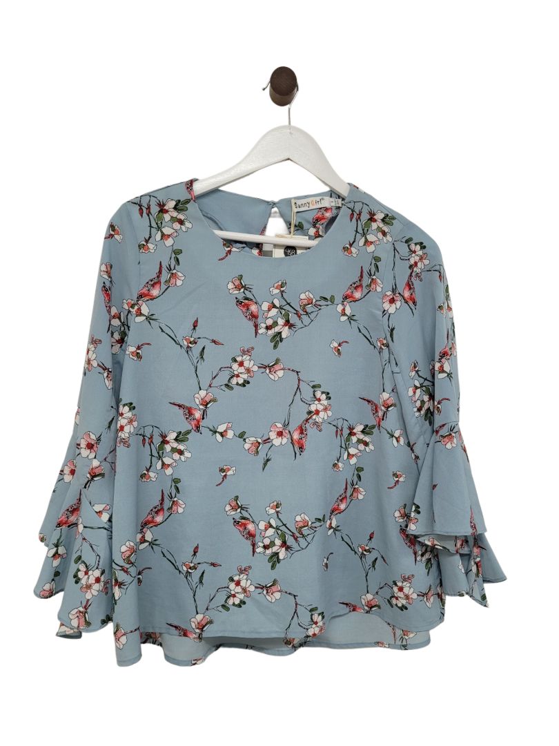 Blue Sunny Girl Long Sleeve Top, 8