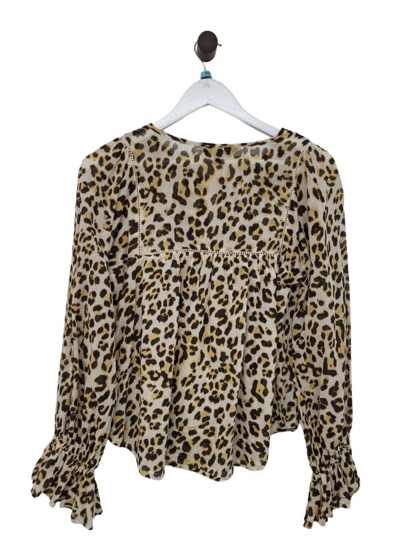 Leopard Kivari Long Sleeve Top, XS