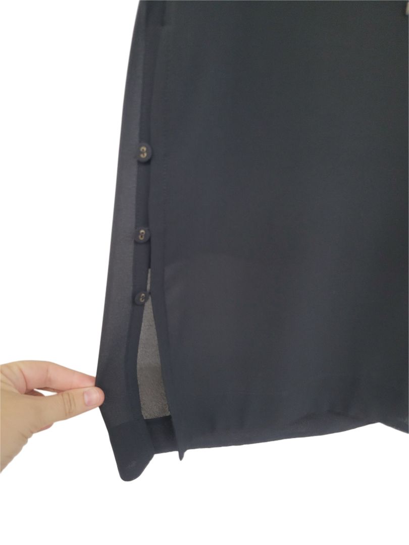 black Verge Short Sleeve Top, xs