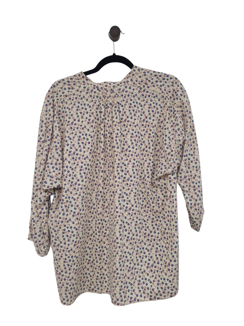 Cream with flowers Uniqlo Long Sleeve Top, L