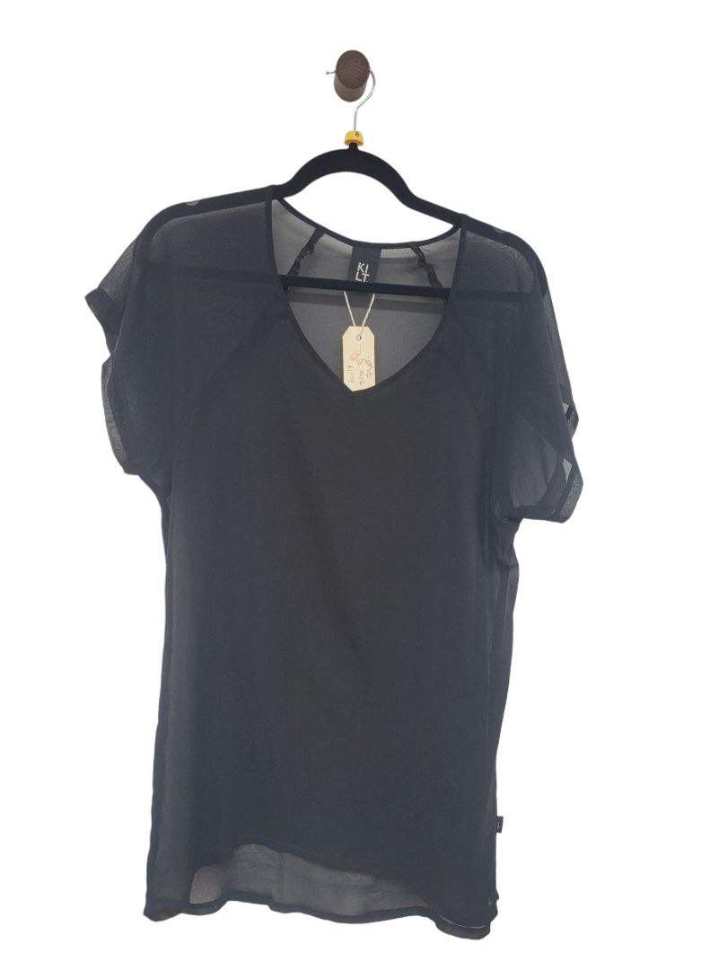 Black Kilt Short Sleeve Top, 8