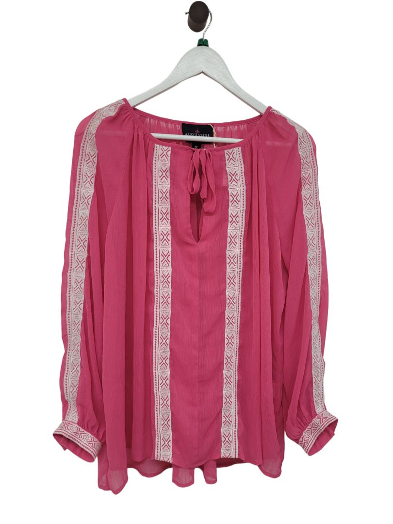 Pink Augustine Long Sleeve Top, M