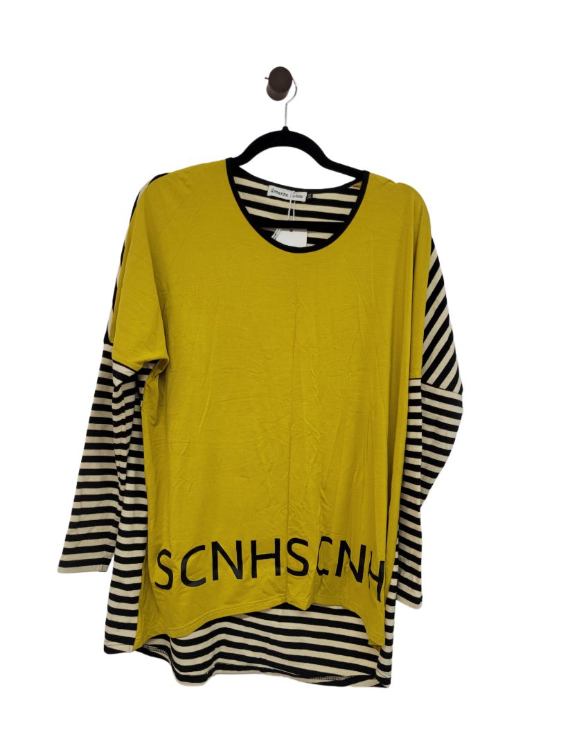 Yellow black white Deanne hobbs Long Sleeve Top, Xs