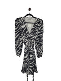 Black and white Country Road Wrap dress, 8