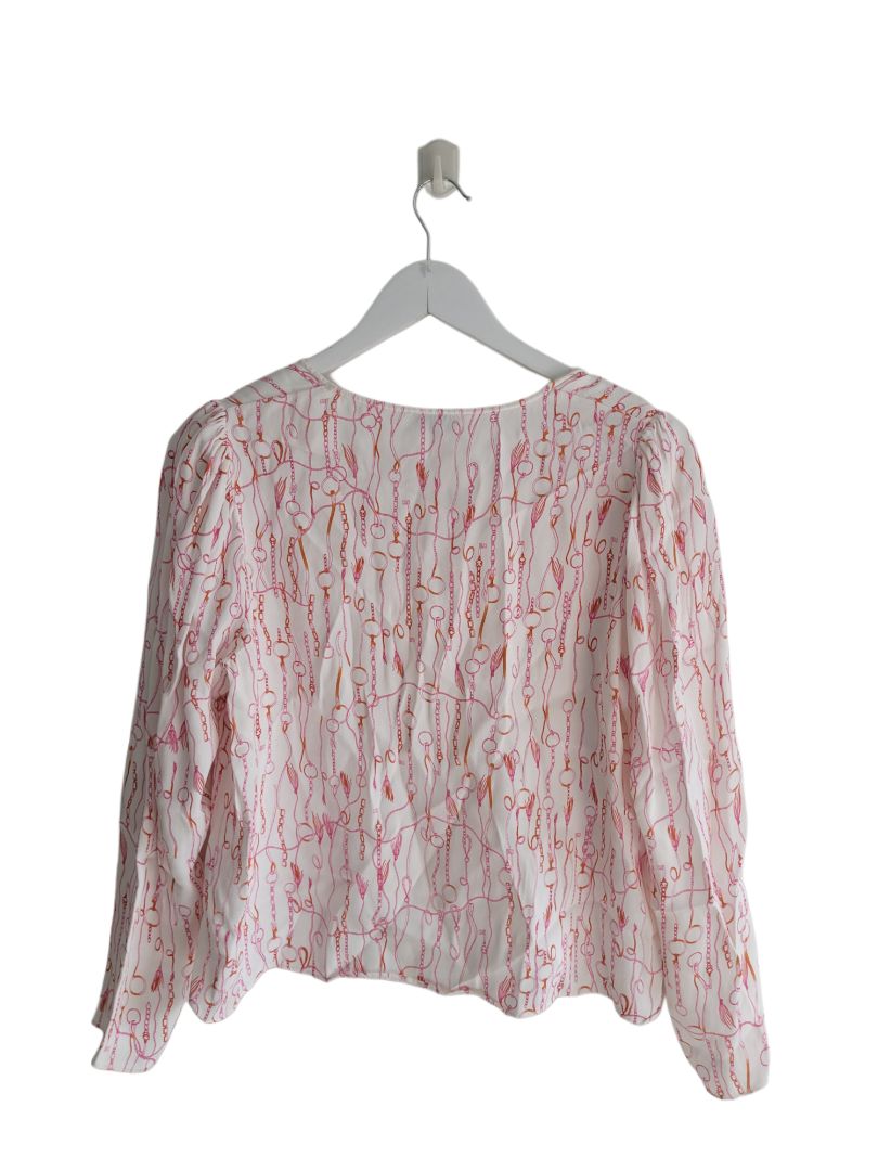 White and pink Scanlan & theodore Long Sleeve Top, 10