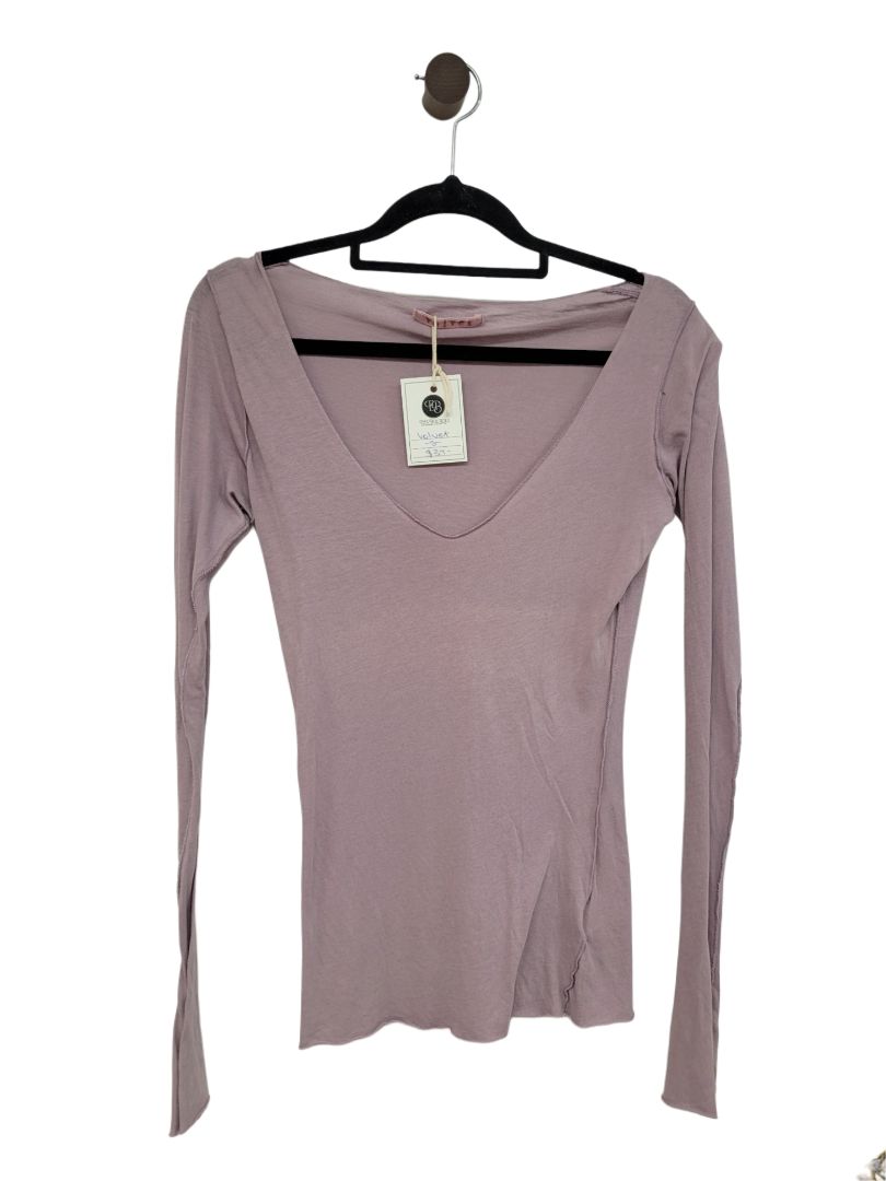 Purple Velvet Long Sleeve Top, S