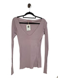 Purple Velvet Long Sleeve Top, S