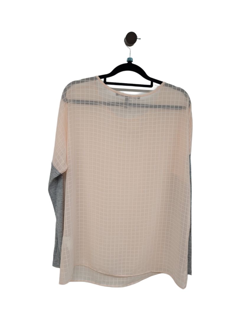 Pink and grey Two by two Long Sleeve Top, XS