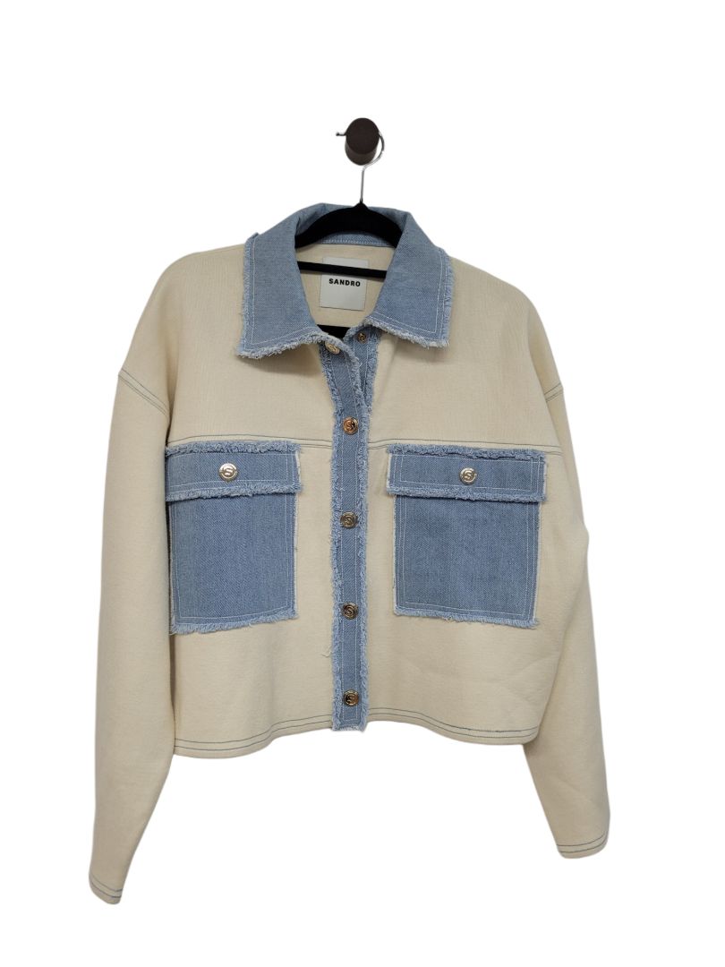Cream and blue Sandro Jacket, 2