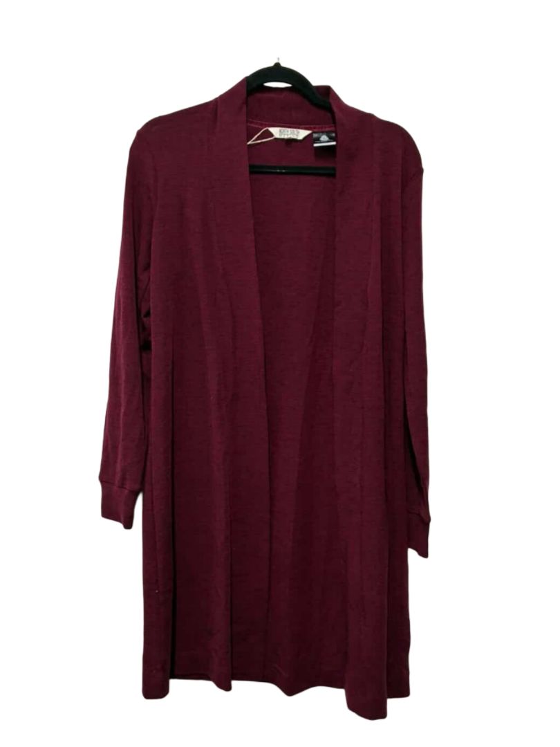 Red North south merino Cardigan, XS