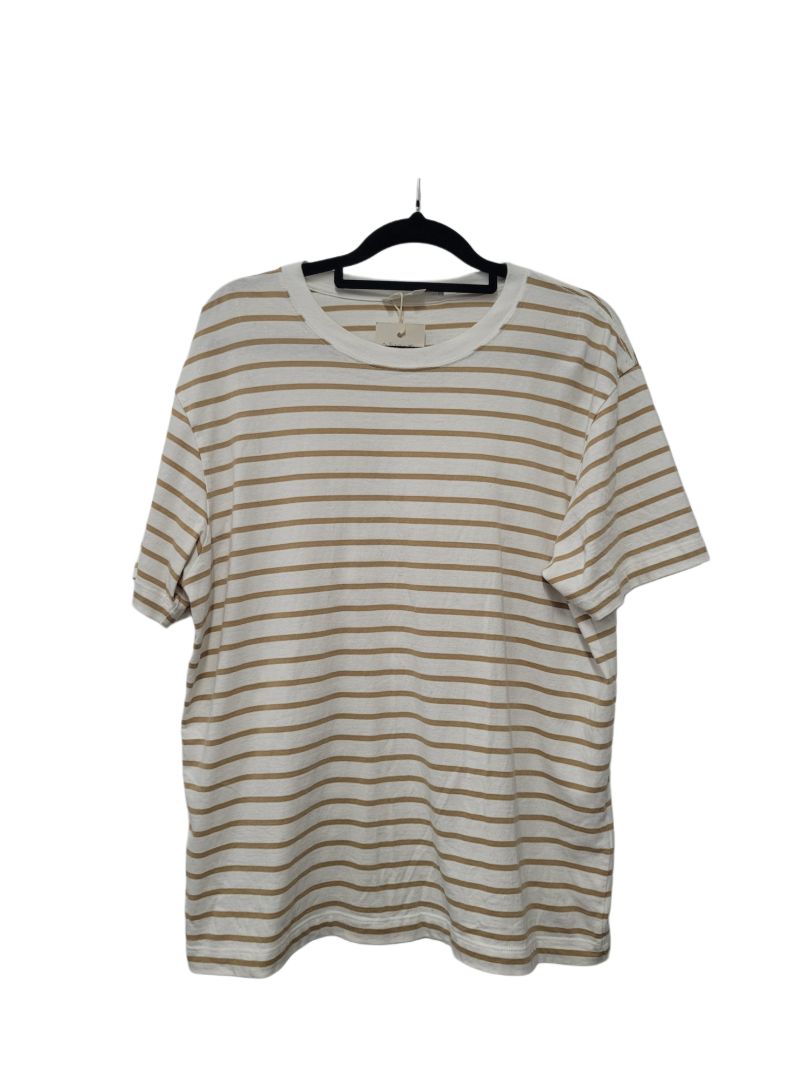 brown,white Assembly Label Short Sleeve Top, 8