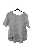 Blue white stripes Rogue linen Short Sleeve Top, S
