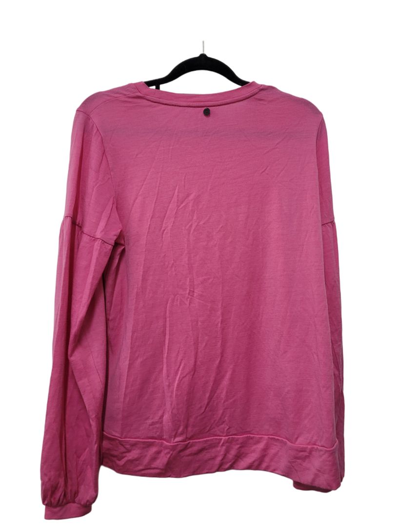 Pink Foil Long Sleeve Top, S