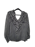 White and black Amaya Long Sleeve Top, 8
