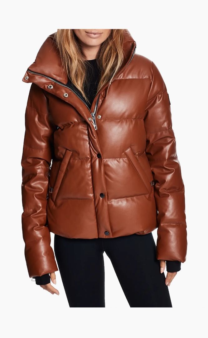 Brown Sam new york Vegan leather isabel jacket, L