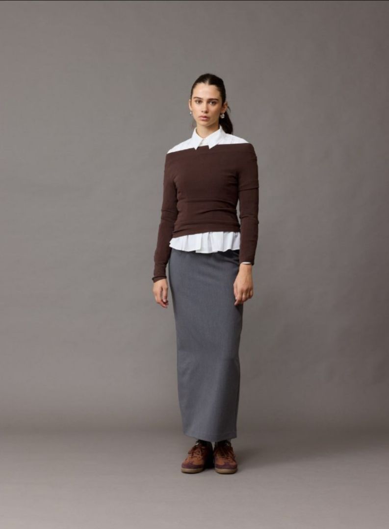 Brown Ruby Long Sleeve Top, 14